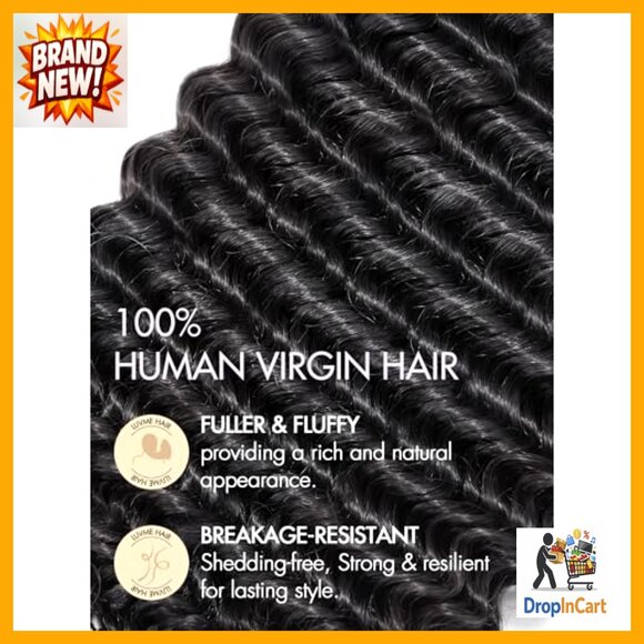 Human Hair Braiding Extensions Deep Wave 18 Inch 100g Boho Braids No Weft